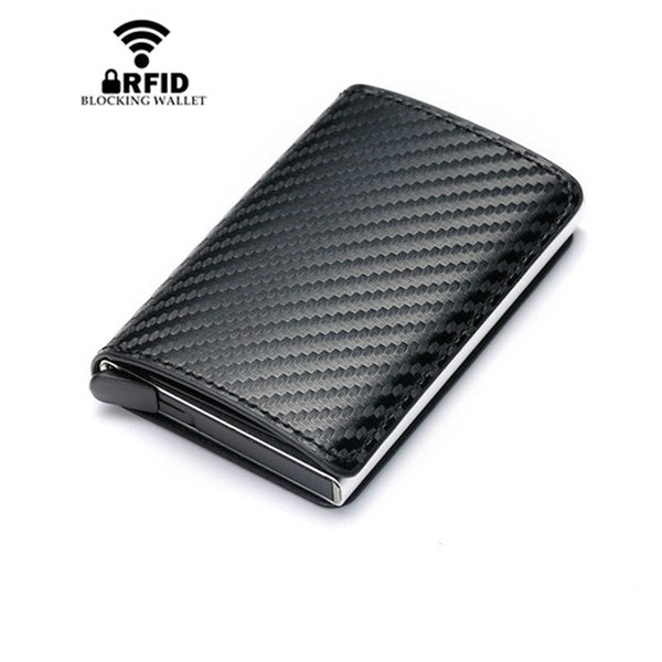 Rfid Wallet Leather Women Wallet Credit Card Holder Card Case Slim Wallet Card Holder Metal Money Bag Anti Theft Wallet