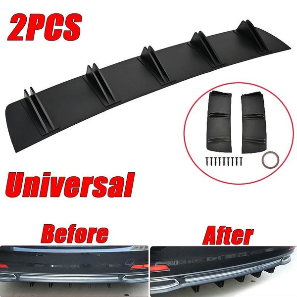 2PCS Car Rear Diffuser Splitter Bumper Spoiler Lip ABS Black Universal for most Cars parts ( Not for Challenger 2020 )