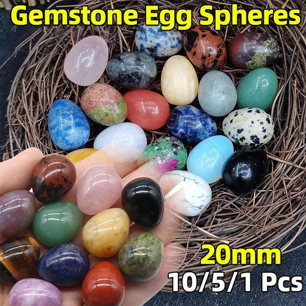 Sphères de pierres précieuses de 20 mm en forme d'auf, quartz de guérison, améthyste, assortiment de perles rondes en cristal naturel, pierre d'art,