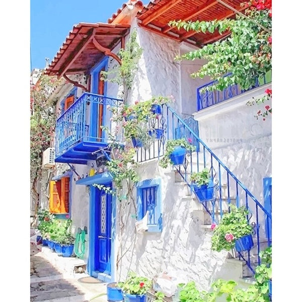 Paint By Numbers - Blue Eaves FIYO Diy Oil Paint by Numbers Kits for Adults and Kids Beginner on Canvas Fashion Oil Painting Wall Art for Gift( No Fr