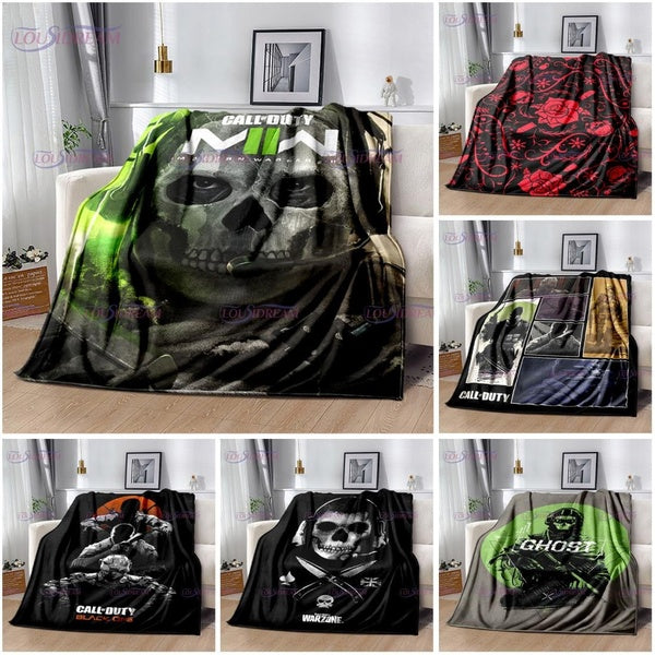 Gaming COD Call of Duty Game Gamer Couverture en peluche douce Couverture en flanelle Couverture pour salon, chambre à coucher, lits, canapé, bureau