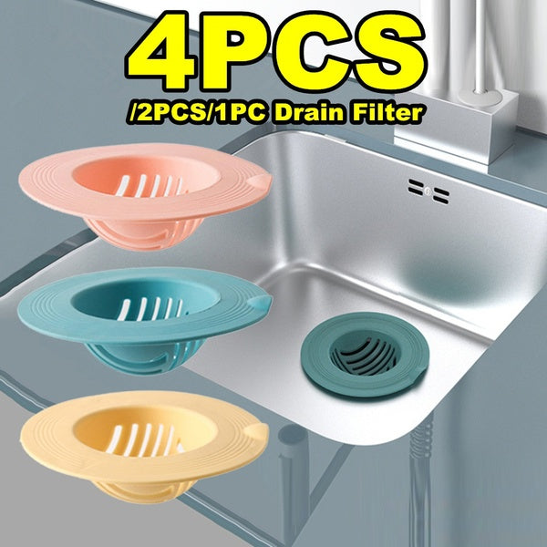 1-2-4PCS Kitchen Sink Filter Floor Drain Hair Stopper Bathroom Hand Sink Plug Bath Catcher Sink Strainer Cover Tool Accessories Household Supplies
