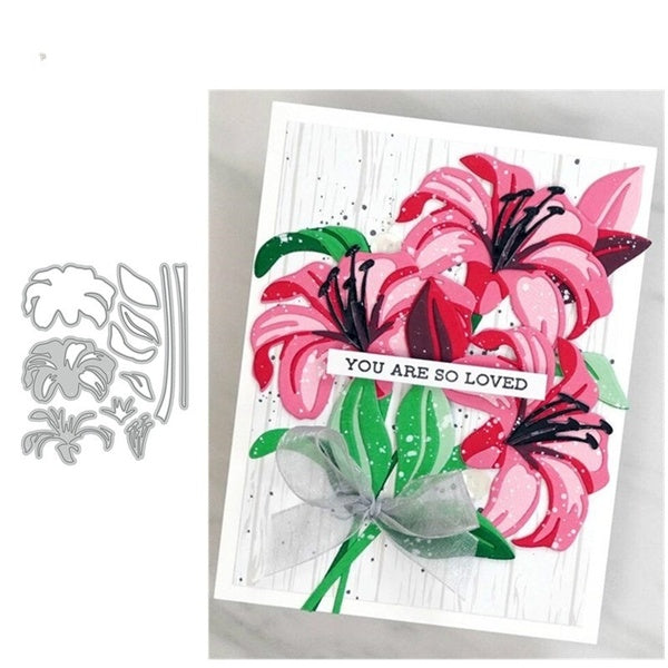 Lily métal découpe meurt Scrapbooking artisanat meurt pochoir Album gaufrage carte faisant Die Cut Die