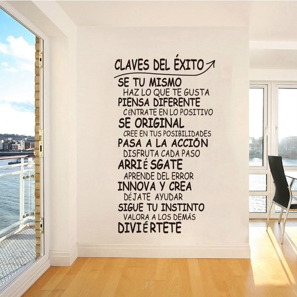 Vinyl Mural Key Phrase Success Wall Sticker Family Wall Decal Artist Home Decoration Poster Room Decoration Accessories