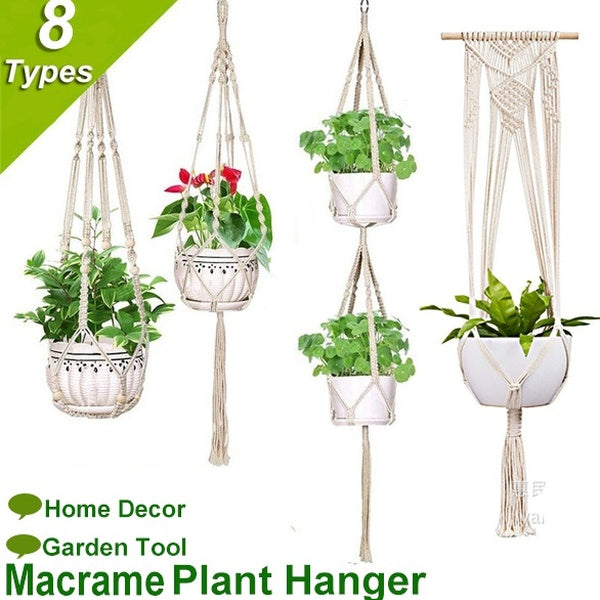 Macrame Plant Hanger Garden Hanging Planter Basket Rope Pot Holder Décor