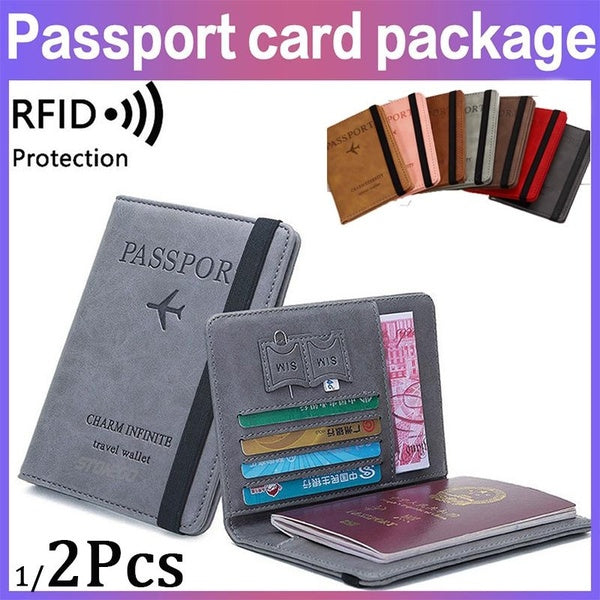 1-2 pièces nouveau portefeuille RFID étui à passeport en cuir court portefeuille hommes mince carte de crédit porte-carte d'identité organisateur de
