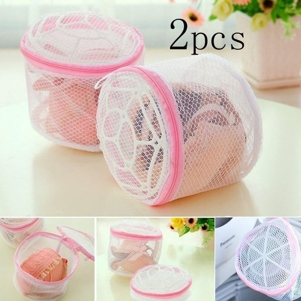 2pcs soutien-gorge soins lavage protéger sac lingerie sac à linge soutien-gorge sous-vêtements stockage sacs de lavage (couleur aléatoire)