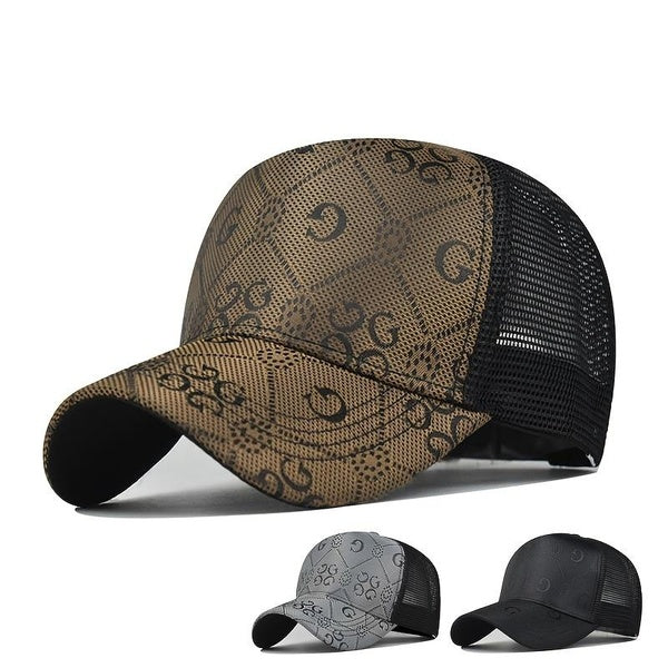 Men's Letter Print Baseball Cap - Mesh Breathable, Adjustable Hip Hop Trucker Sun Hat for Outdoor Fishing & Hiking