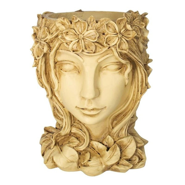 Head Face Flower Resin Pot Goddess Statue Planter Decorative Girl Portrait Indoor Outdoor Girl Vase Container