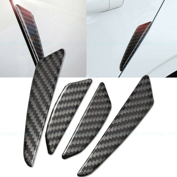 4pcs Carbon Fiber Side Door Edge Guards Protection Trim Stickers Decals Universal
