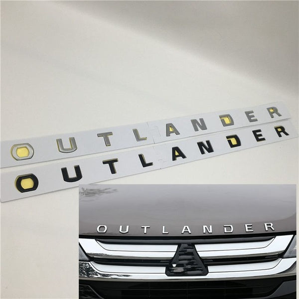 Mitsubishi Outlander Front Hood Grill Emblem Bonnet Logo Letters Symbol Badges Decal