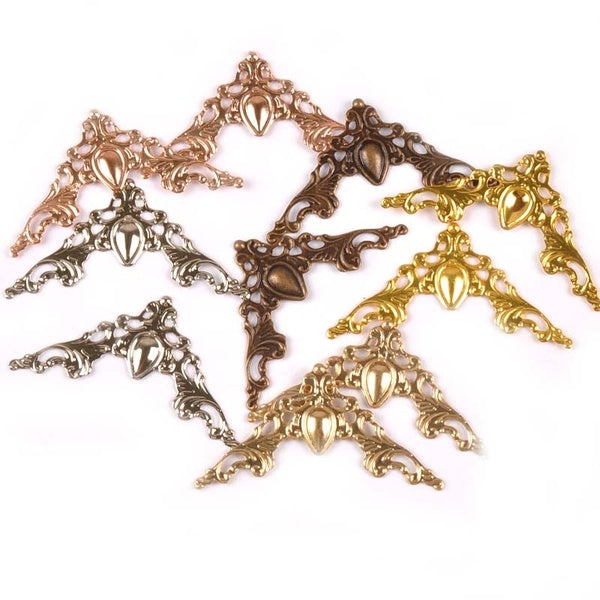 40x40mm Coins En Métal Protecteur Couverture Pour Livres Décoratifs Scrapbooking Menus Artisanat Dossiers Albums Photo Coin 20 Pcs C1583