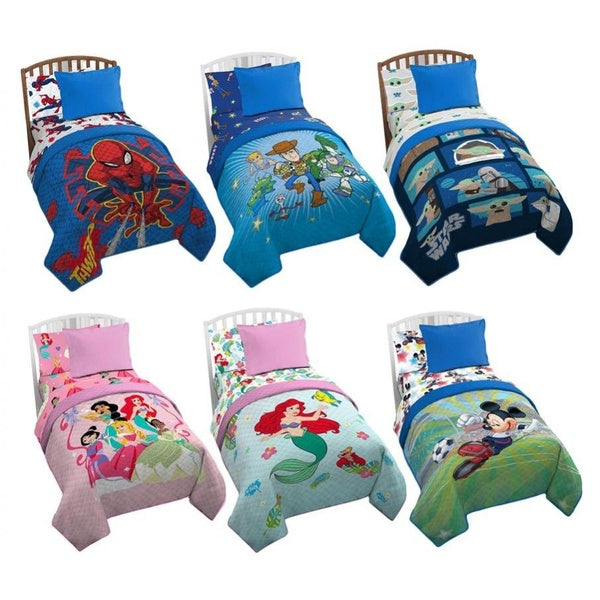 Licensed Disney Quilt Throw Blanket Kids Bedding Set 2pc