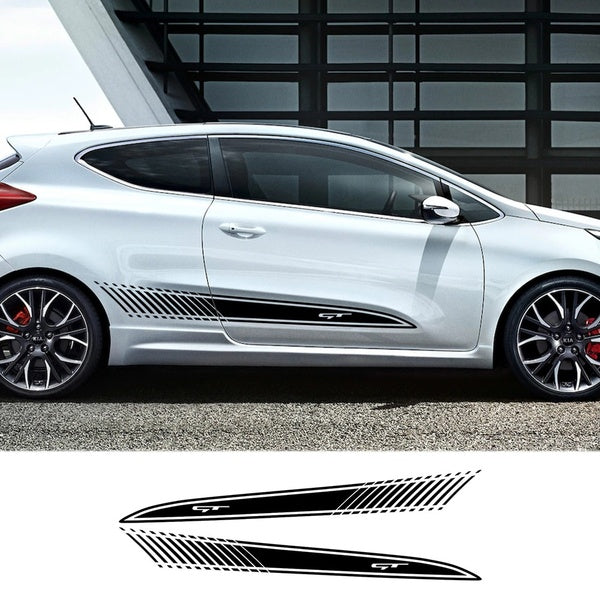 2PCS Car Door Side Long Stripe Vinyl Decals Stickers for Kia Pro Ceed Racing GT Auto Body Decor Graphical Film Car Accessories
