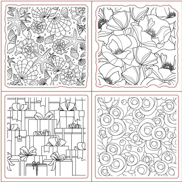 10x10cm fond timbre clair réutilisable Scrapbooking timbres transparents tampon collant pour journal artisanat carte faisant bricolage (4 Style)