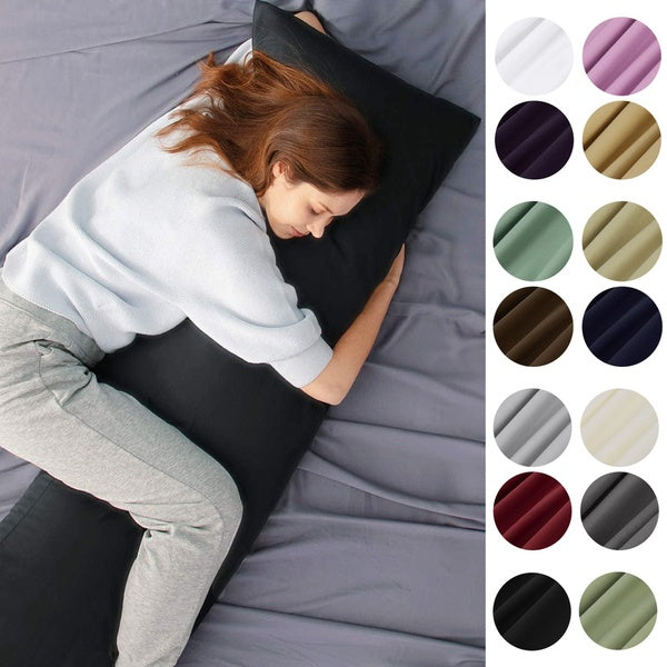 (No Inner) 1800-Series Brushed Microfiber Zippered Body Pillow Cover Long Hugging Pillowcase 15 Color 122-183cm