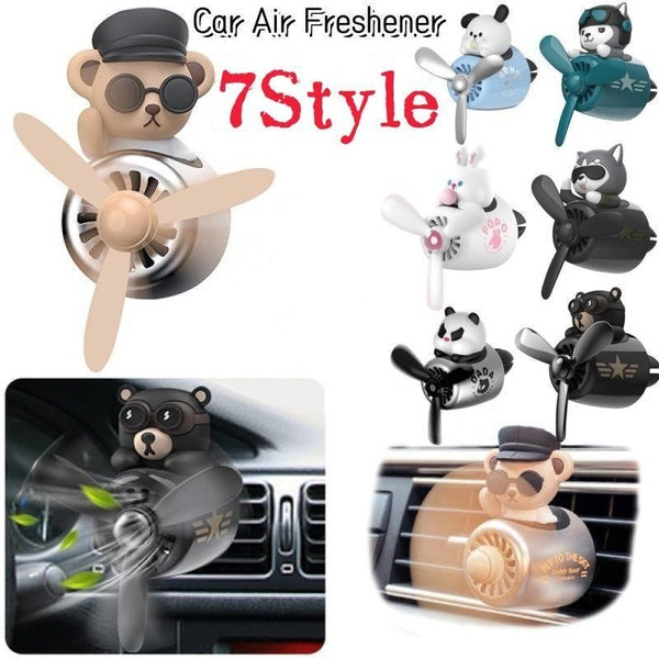 Auto Interior Accessorie Cute Bear Pilot Propeller Car Air Freshener Fragrance Diffuser Vent Perfume Clip Solid Fragrances