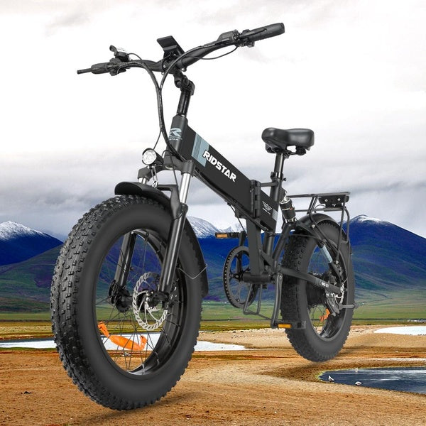 48V 1000W Motor 14AH Battery Ridstar Electric Bicycle Fat Tire Electric Bike 20 Inch folding Outdoor Best Mountain Bicycle Snow Ebike Waterproof H20