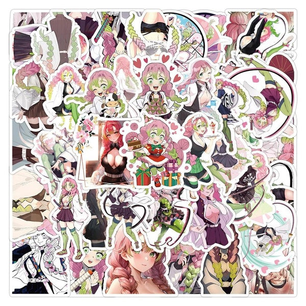 10-50Pcs Kanroji Mitsuri Stickers Cartoon Character Graffiti Stickers for DIY Luggage Laptop Skateboard Motorcycle Bicycle Stickers