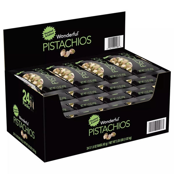 Wonderful Pistachios, Roasted and Salted (1.5 oz, 24 ct)