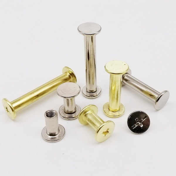 2-5-10pcs M5x5-150mm Golden Silver Leather Bag Belt Photo Scrapbook Album Account Book Post Binding Chicago Screw Nail Rivet Bolt
