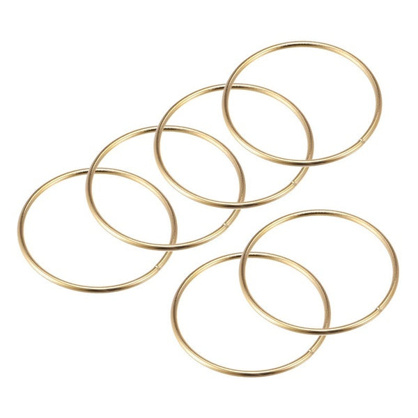 65mm(2.56") OD Métal O Ring Non-Souded Craft Hoops pour DIY Gold Tone 10pcs
