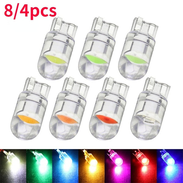 8-4 Pieces 2021 Latest W5W Led T10 Car Light COB Glass License Plate Light Dome Reading DRL Bulb Style 12V1smd Transparent Car Bulb Modified Led Car