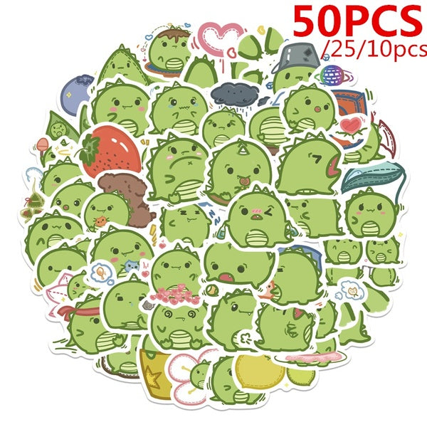 50PCS-25-10PCS Funny Dinosaur Graffiti Stickers Luggage Laptop Cool Waterproof Stickers Refrigerator Cartoon Guitar Sticker Motorcycle Skateboard Car