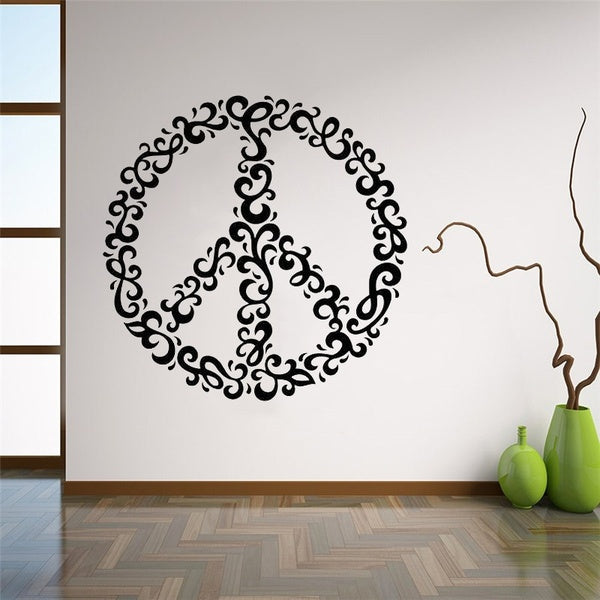 Peace Sign Pattern Wall Decal Peace Symbol Sticker Vinyl Art Home Interior Bedroom Living Room Decor Door Window Mural