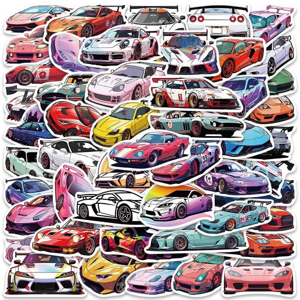 10-50pcs Cartoon pop JDM stickers Sport Super Car graffiti Stickers for DIY Luggage Laptop Motorcycle Sticker