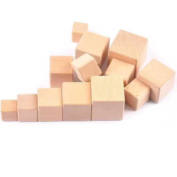 Cubes de filet en bois de hêtre de 20 à 40mm, artisanat pour enfants, Puzzle, jouet, embellissements de Scrapbooking, fournitures de travaux manuels,