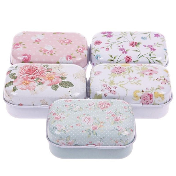 1Pc Cute Small Size Metal Storage Box Mini Tin Jewelry Storage Box Zakka Girl Favor Household Lovely Iron Box