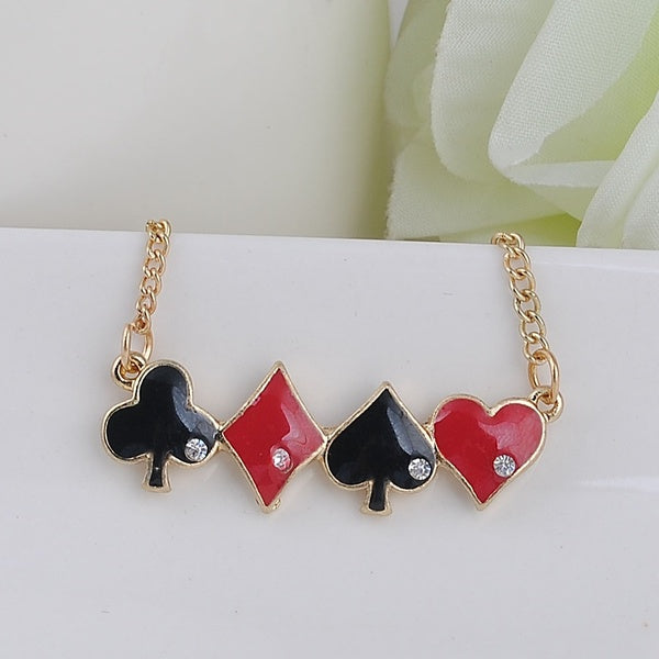 Chaîne Collier Infinity Love Quinn Poker Coeur Spade Club Charme Rouge Noir Collier Femme ou Homme