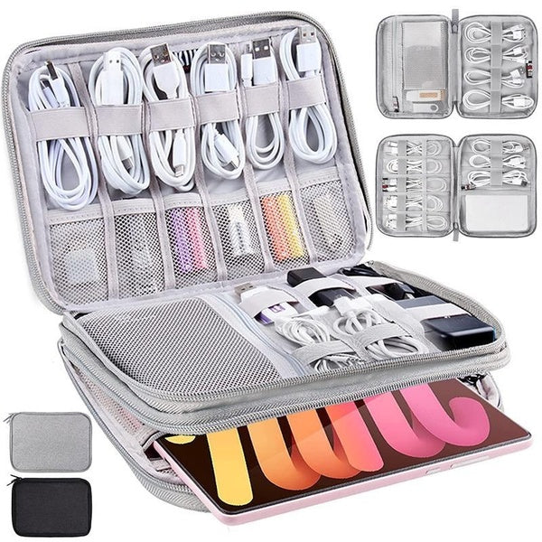 1pc Electronics Organizer Travel Bag Portable Cable Storage Bag Multi-functional Business Pouch Bag Electronic Accessories Packet for For Hard Drives Matron Inn