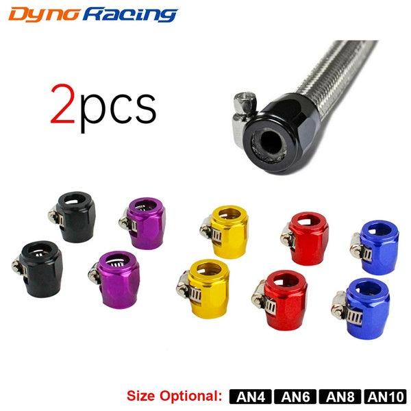 1lot=2pcs Hose Clamp AN4 AN6 AN8 AN10 Fuel Pipe Clip Oil Water Tube Hose Fittings Finisher Clamps Hex Finishers