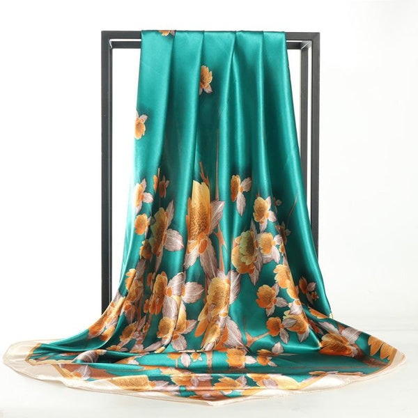90*90cm Square Scarf for Women Classic accessories, Exquisite Printed Pattern Soft Smooth Scarves