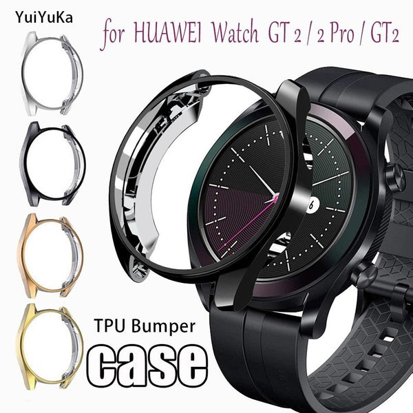 YuiYuKa TPU Bumper Case for Huawei Watch GT 2 46mm Watch 2 Pro-GT2 46mm Soft Plated All-Around Screen Protector for Huawei Cover