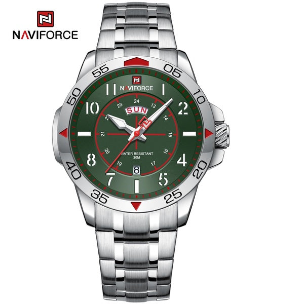 NAVIFORCE flambant neuf montres de sport pour hommes affaires de luxe en acier inoxydable montre à Quartz mâle Design créatif montre-bracelet étanche