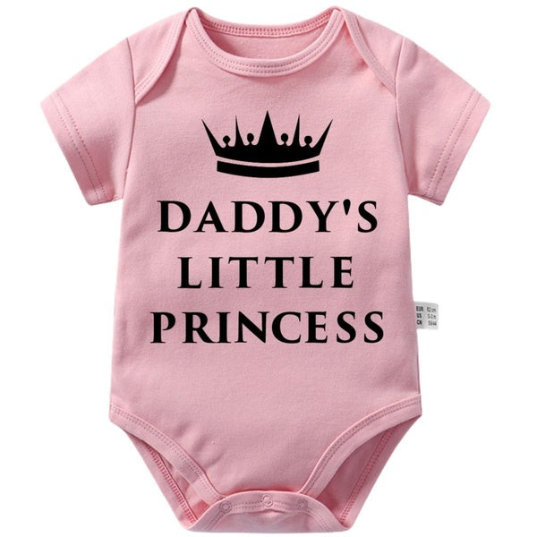 'Daddy's Little Princess' Baby Grow Clothes,Cotton Infant One-piece Baby Bodysuit,Newborn Creeper Baby Girls Outfits,Onesies for Babies,Short Sleeve