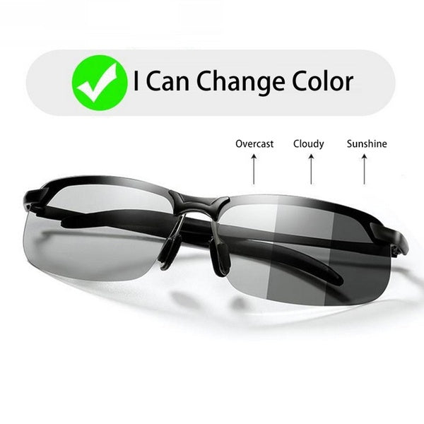Fashion Photochromic Sunglasses Men Polarized Driving Chameleon Glasses Male Change Color Sun Glasses UV400 Eyewear