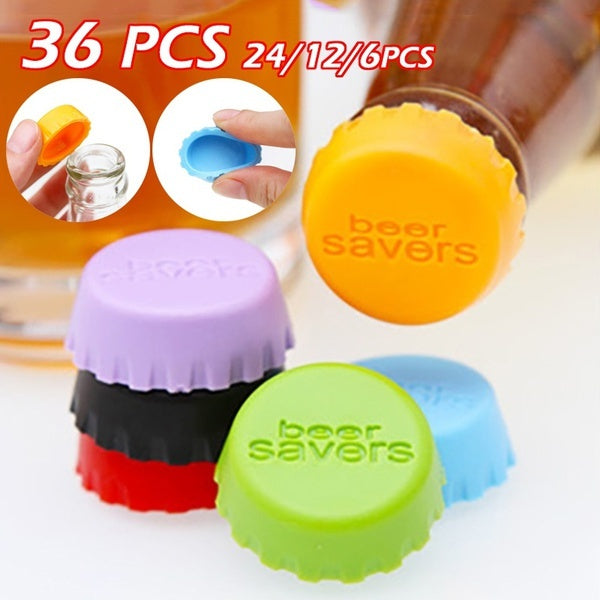 36-24-12-6 Reusable Silica Gel Bottle Cap Sealed Beer Cap Vinegar Soy Sauce Bottle Soda Cola Cap Wine Protective Stopper