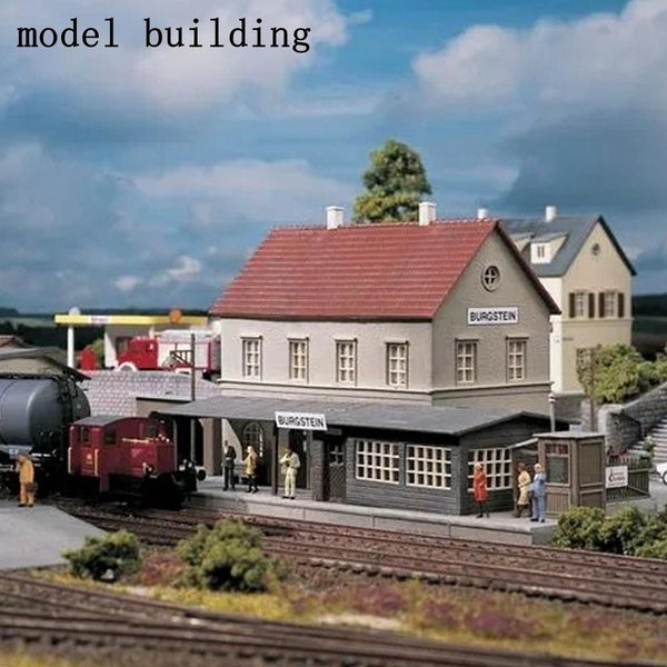 HO Scale Model Train Model Assemble Building Railway Station House For Architecture Building Landscape Accessories Matron Inn