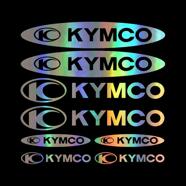 Reflective silver compatible 12pcs For KYMCO Vinyl Decal Sheet Motorcycle Sponsors Auto Tuning Quality