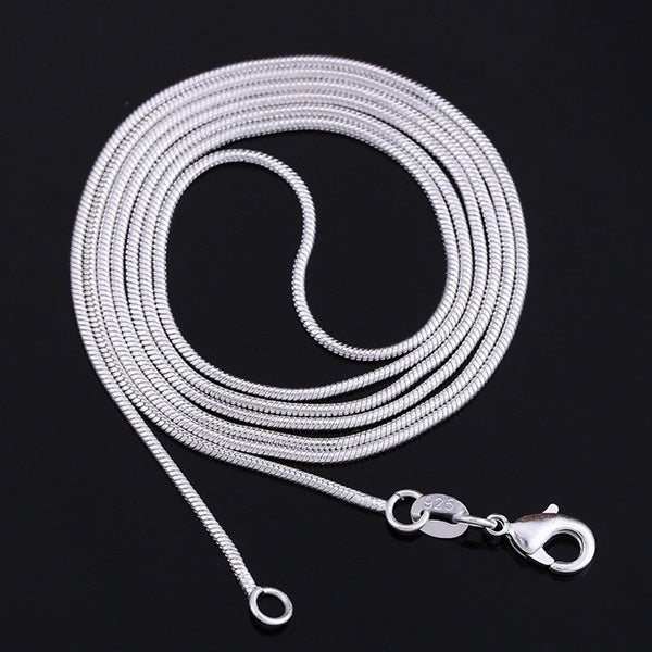 16-30inches 8 Sizes Snake Fine 925 Sterling Silver Italy Necklace Chains With Lobster Clasps Link for Charms Pendant Wedding Party trendy Jewelry