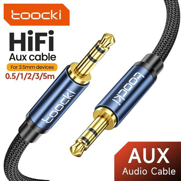 Toocki Audio Cable 3.5mm HiFi Extension Audio Cable Male to Male Splitter Aux Cable for DVD Soundbox Microphone Casque Tablets Laptops MP3-MP4 Player