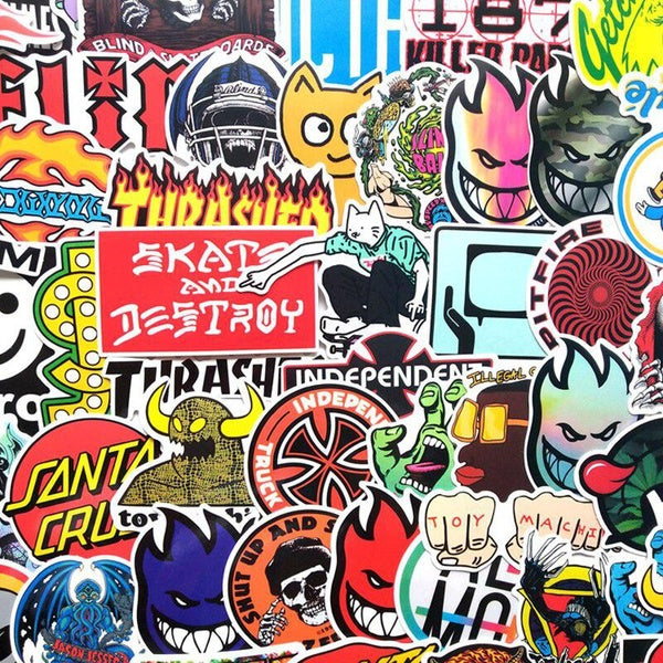10-50-100 Retro style skateboard stickers skate Graffiti Stickers for DIY Luggage Laptop Skateboard Motorcycle Bicycle Stickers