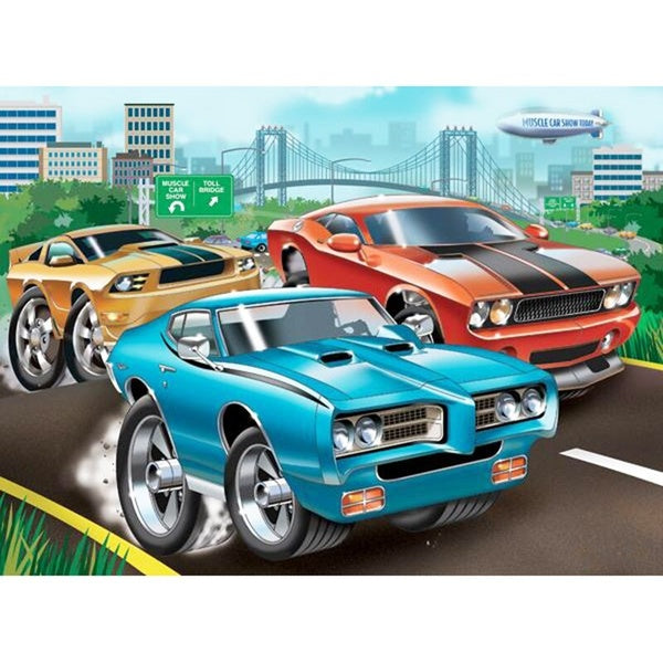 DIY 5D Diamond Painting Cartoon Muscle Cars Race by Number Kits Painting Cross Stitch Full Drill Crystal Rhinestone Embroidery Pictures Arts Craft fo