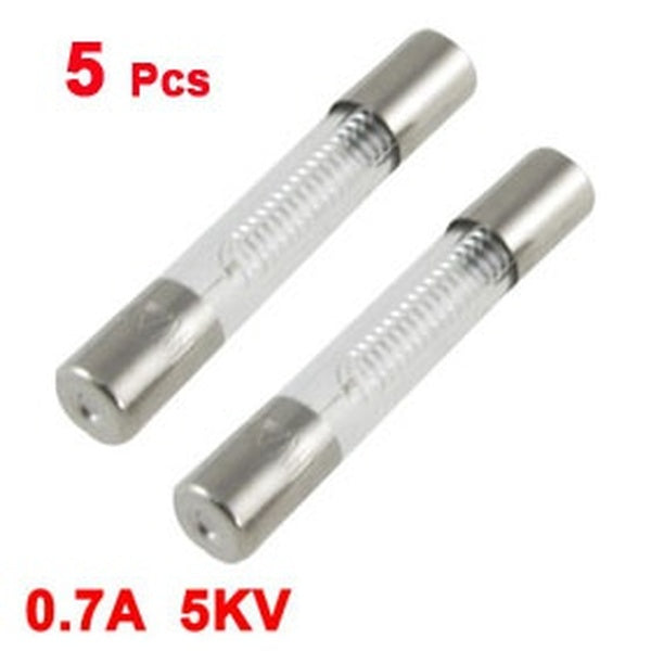 Microwave Oven 0.7A 5KV Axial Glass Fuse Tubes 6mm x 40mm 5 Pcs