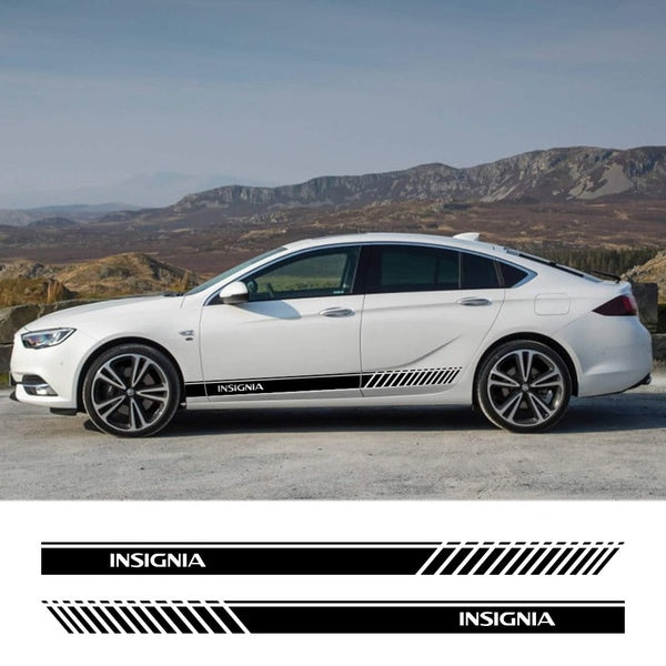 2PCS Car Door Side Skirt Stickers For Opel Insignia Auto Both Side Decor Graphic Vinyl PVC Stripes Decals Exterior Accessories