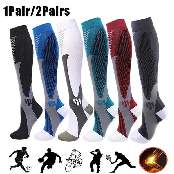 1-2Pairs Running Men Women Compression Socks New Varicose Veins Pregnancy Nursing Athletic Football Soccer Stockings Sports Socks
